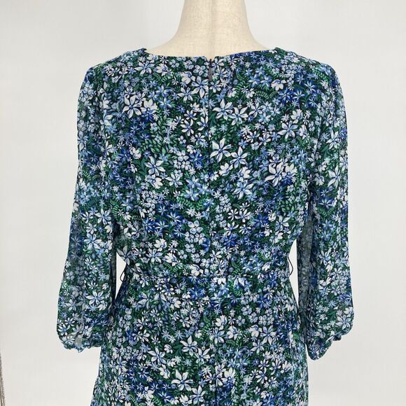 Karl Lagerfeld Paris Floral Chiffon Dress SIZE 14 Ruffle Mini Romantic - Picture 7 of 16